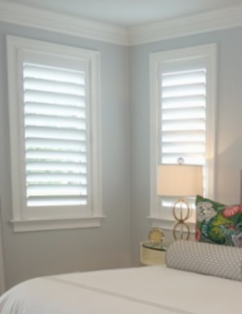 Plantation shutters with hidden tilt rods in Dallas